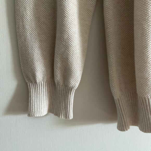 Adolfo Dominguez Men’s Striped Cotton Knit Sweater Cream Red Size 7 (Large) - Picture 5 of 9